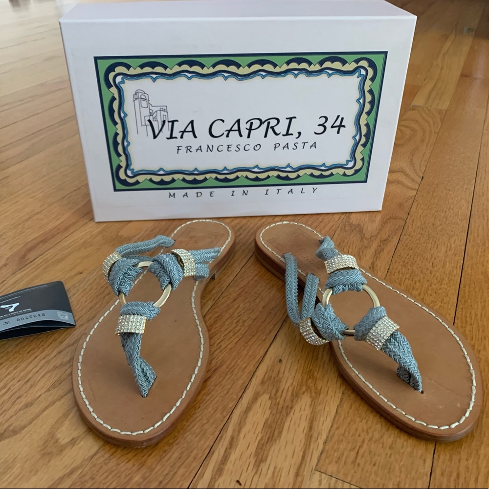 Via Capri 34 sandals size 37 Made in Italy $319